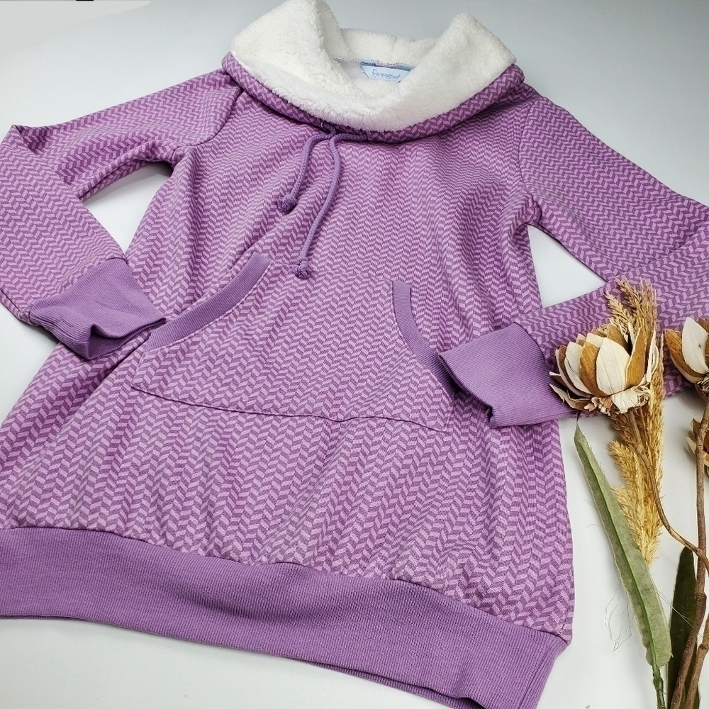 Pajamagram Cozy Purple Cowl Neck Sweatshirt XS - Picture 4 of 10